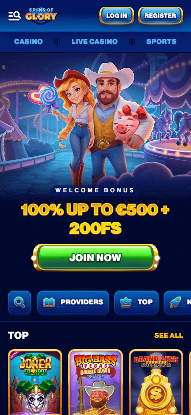 Spins Of Glory Casino Mobile screenshot